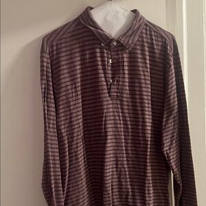 Faherty Burgundy Striped Casual Shirt